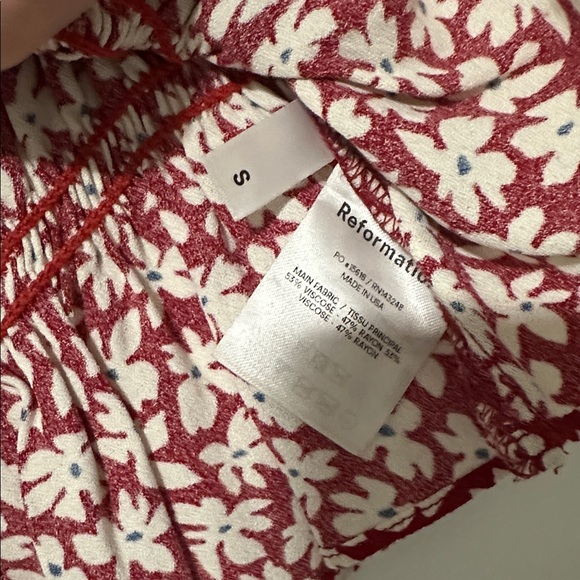 Reformation Red Floral Blouse - Picture 3 of 3